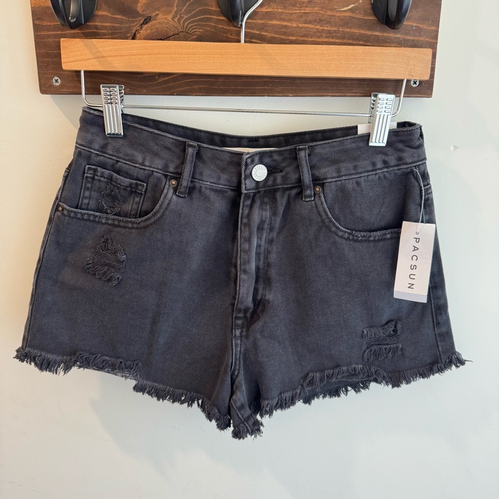 NWT‎ Pacsun High Rise Festival Shorts in Black Size 26